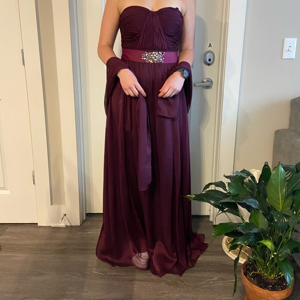 Red evening gown